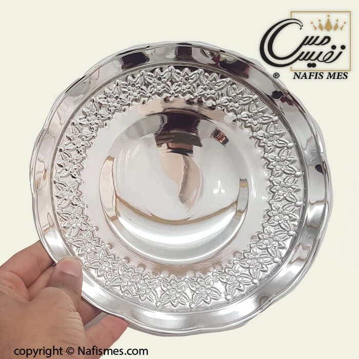 پیش دستی مسی کروم طرح رزگلد