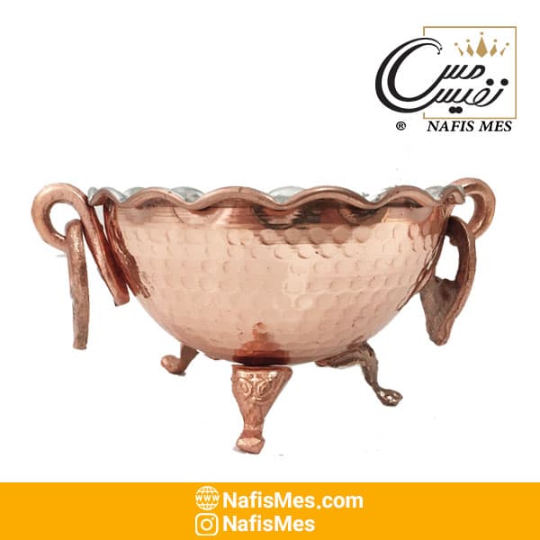 هفت سین مسی گوشواره دار سه پایه طرح مارال — تصویر ۳