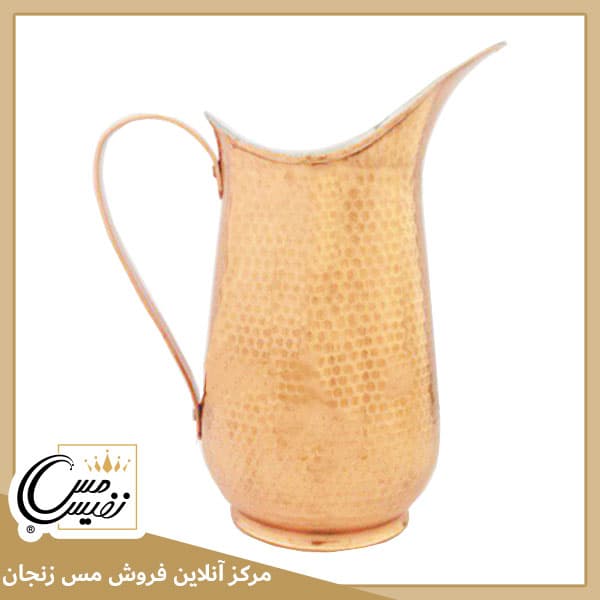پارچ مسی چکشی نانو شده دسته برنجی طرح درنا