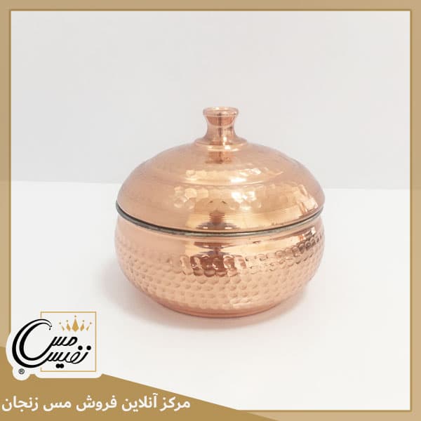قندان مسی چکشی بدون پایه گنبدی مدل آرات