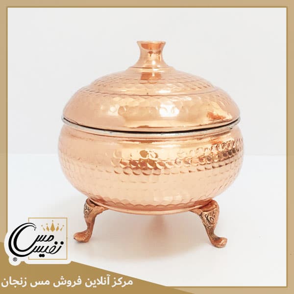 قندان مسی چکشی 3 پایه مدل آرات