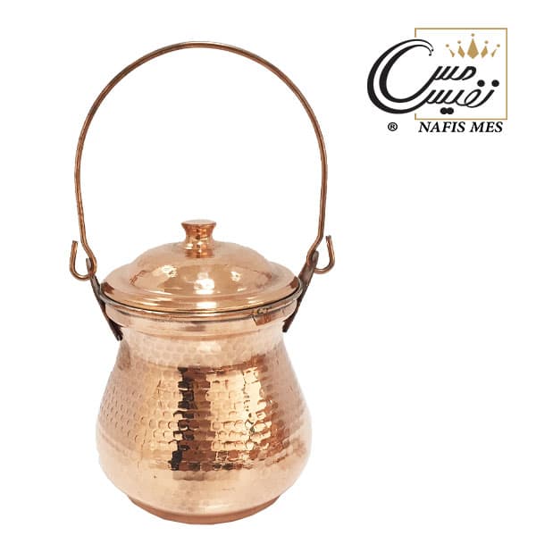 دیزی پز مسی دسته دار چکشی ساخت زنجان — تصویر ۳