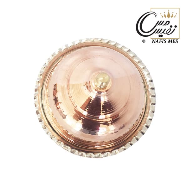 ظرف کره و پنیر مسی زنجان چکش کاری دستی — تصویر ۴