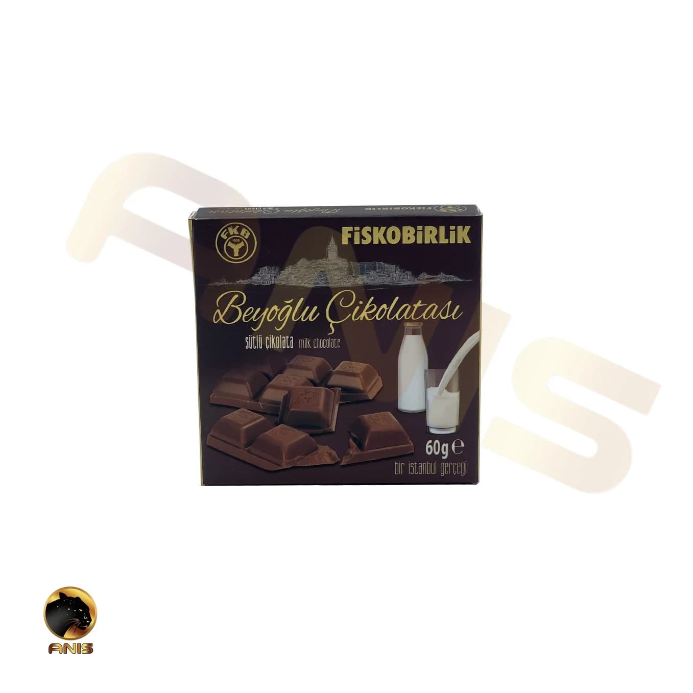 شکلات فیسکوبیرلیک شیری بیوقلو beyoğlu وزن 60 گرم