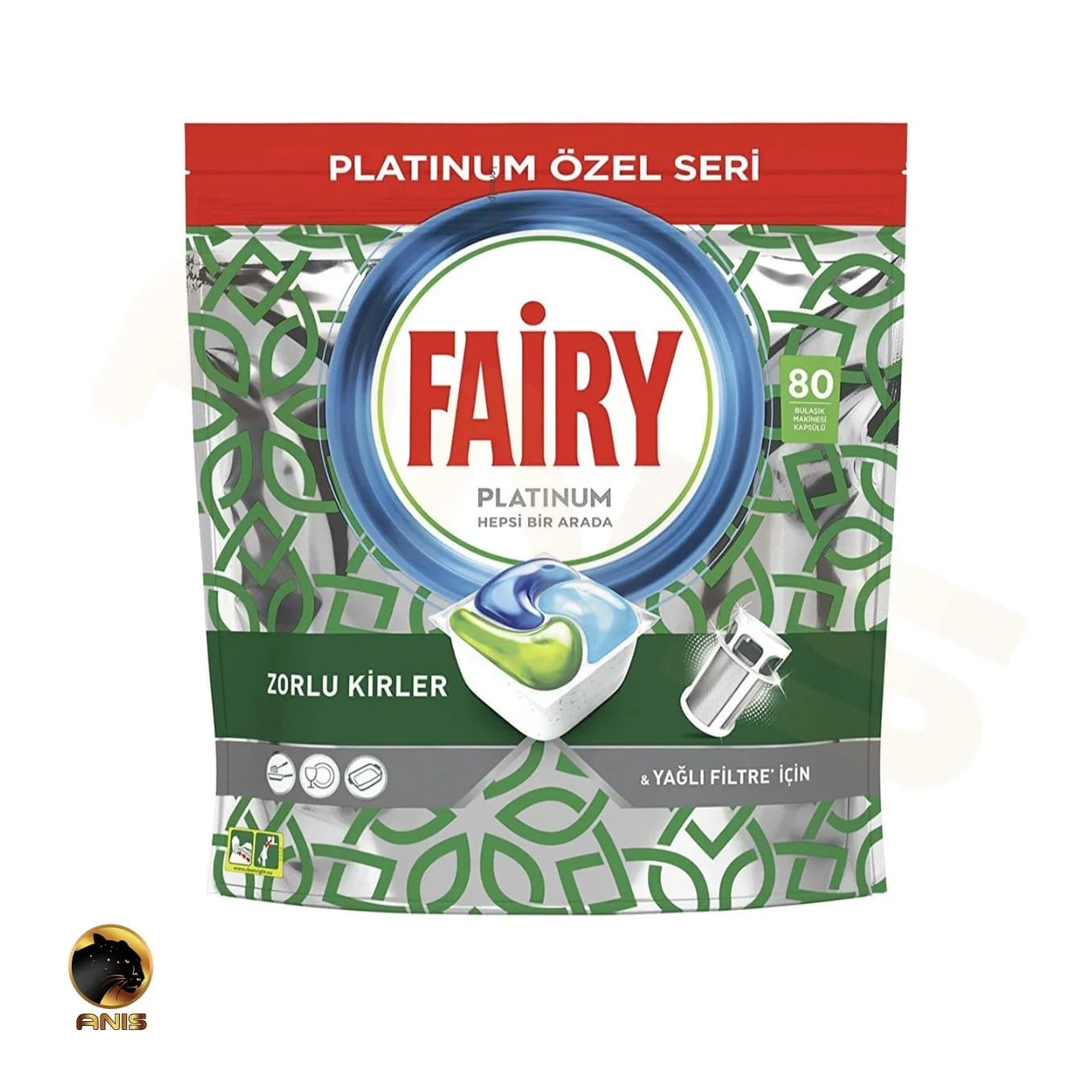 قرص ماشین ظرفشویی فیری پلاتینیوم fairy بسته 80 تایی — تصویر ۲