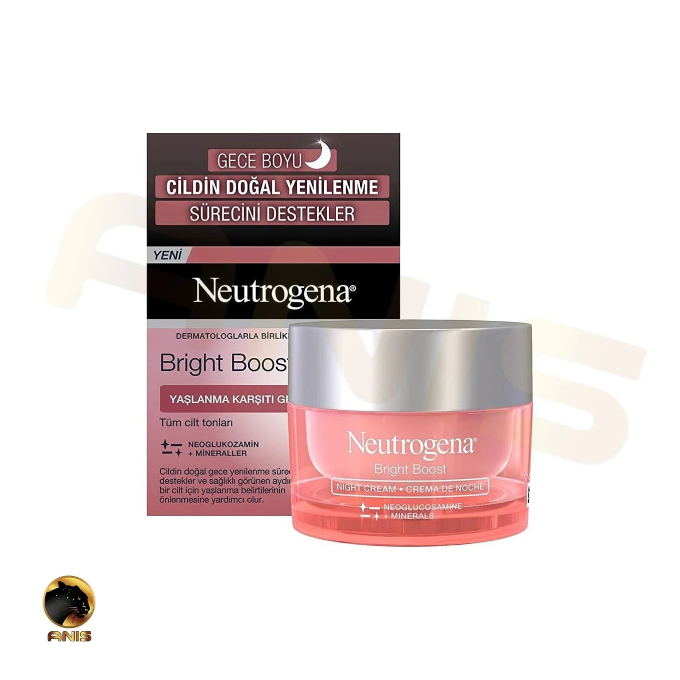 کرم شب ضد پیری Bright Boost نوتروژینا حاوی نئوگلوکوزامین 50 میل — تصویر ۴