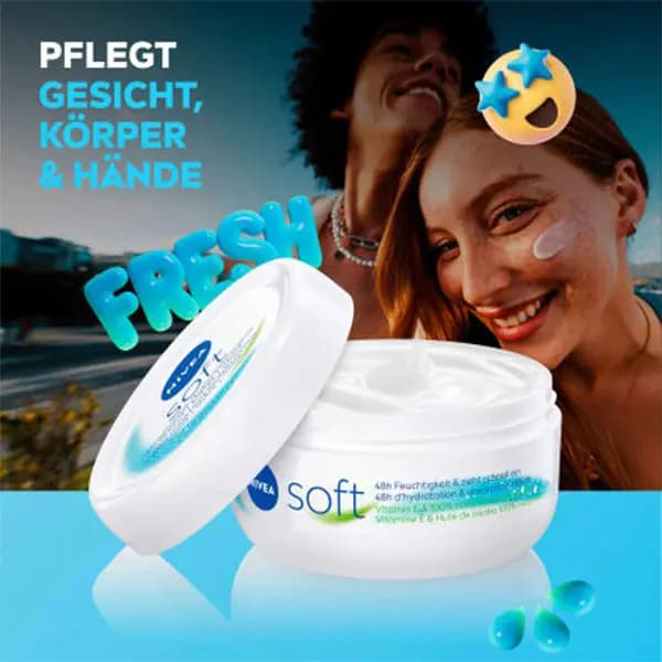 کرم مرطوب کننده سافت نیوا Soft حجم ۵۰ میل — تصویر ۲