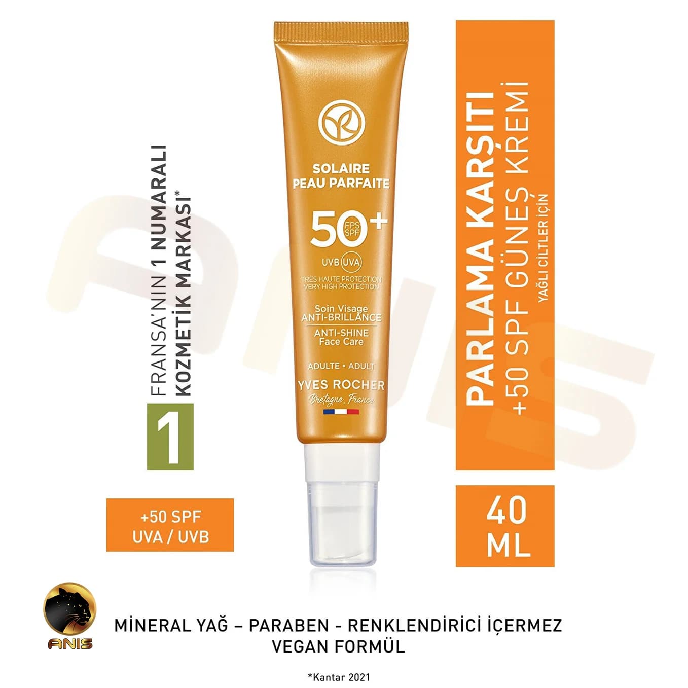 کرم ضد پیری و ضد آفتاب Solaire Peau Parfaite ایوروشه با SPF 50 حجم 40 میل