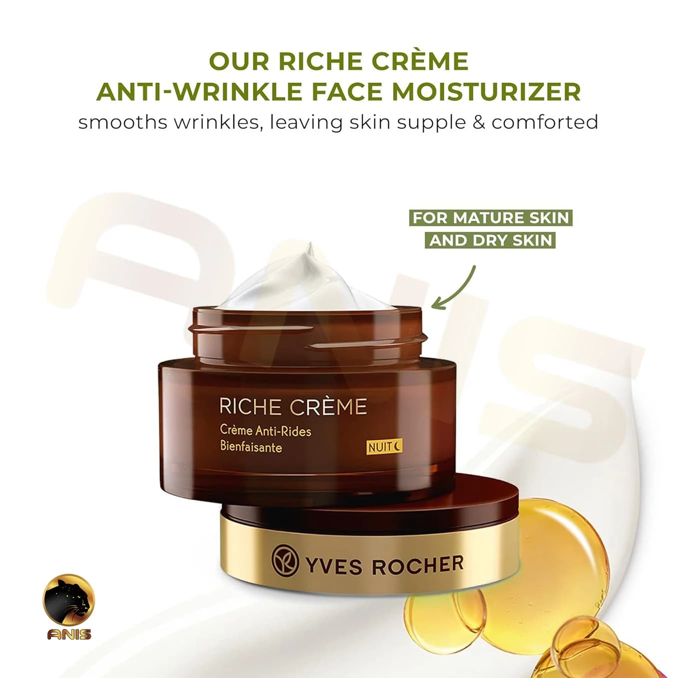 کرم ضد چروک شب Riche Creme ایوروشه حاوی عصاره گل رز 50 میل — تصویر ۳