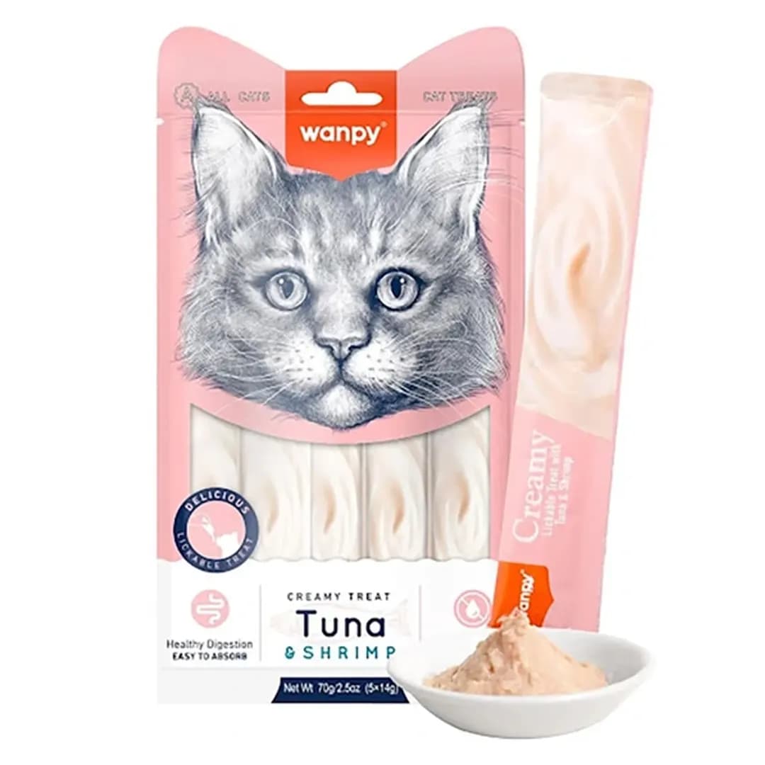 بستنی گربه ونپی طعم ماهی تن و میگو Wanpy Tuna and shrimp اروپایی