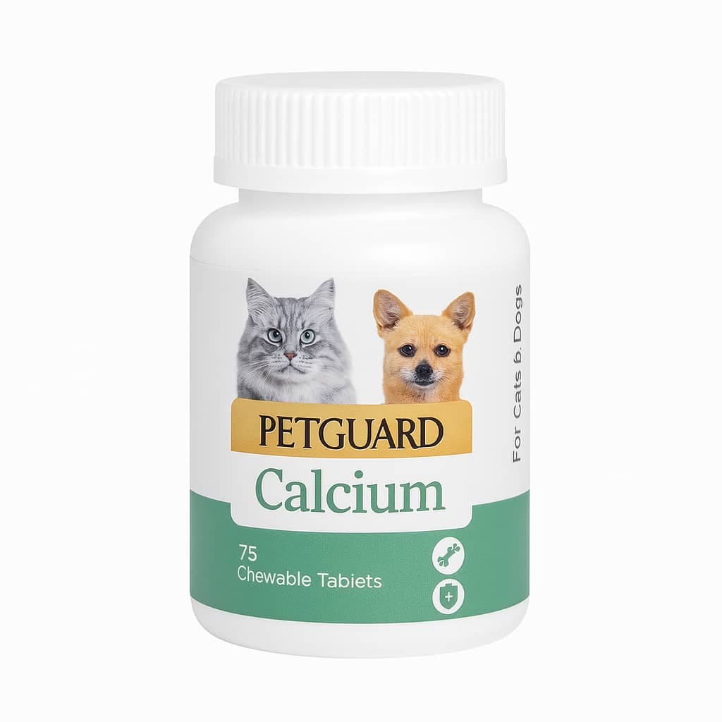 مکمل کلسیم سگ و گربه Petguard Calcium – بسته 75 عددی
