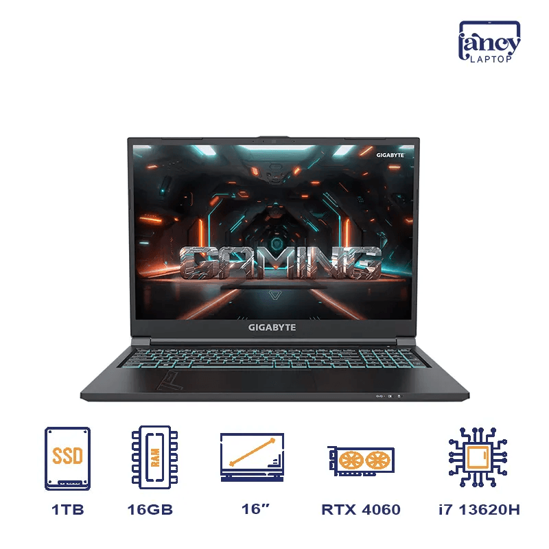 لپ تاپ آکبند 16 اینچی گیگابایت G6 KF Core i7-13620H 16GB 1TB SSD RTX 4060 8GB WUXGA 165Hz