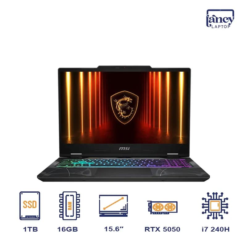 لپ تاپ آکبند 15.6 اینچی ام‌اس‌آی Cyborg 15 B2RWEKG Core 7 240H 16GB 1TB SSD RTX 5050 8GB 144Hz