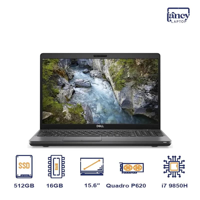 لپ تاپ استوک 15.6 اینچی دل Precision 3541 Core i7-9850H 16GB 512GB SSD NVIDIA Quadro P620 4GB FHD Touch