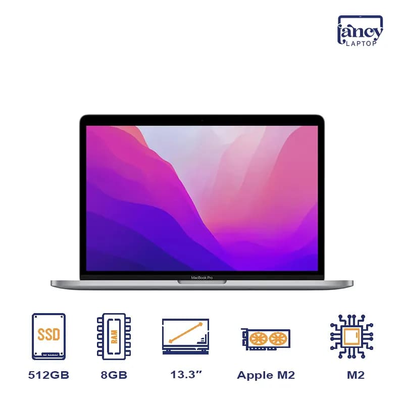 لپ تاپ استوک 13.3 اینچی اپل MacBook Pro M2 8GB 512GB SSD Retina Touch Bar