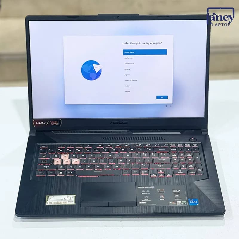 لپ تاپ استوک 17 اینچی ایسوس TUF Gaming F17 FX706HC Core i5-11400H 16GB 512GB SSD RTX 3050 4GB 144Hz — تصویر ۴