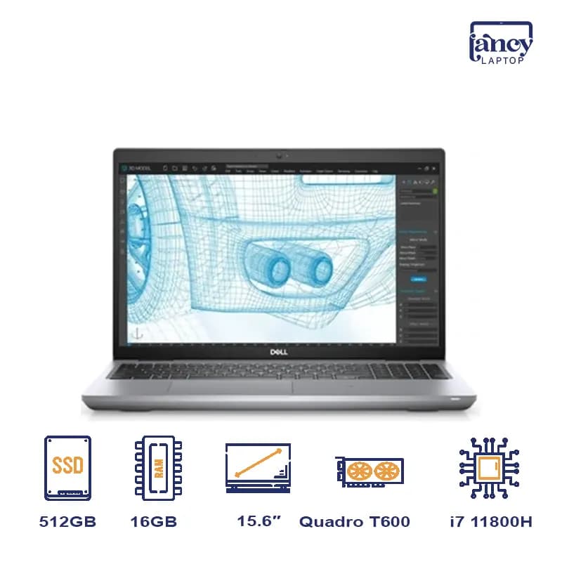 لپ تاپ استوک 15.6 اینچی دل Precision 3561 Core i7-11800H 16GB 512GB SSD NVIDIA Quadro T600 4GB FHD IPS