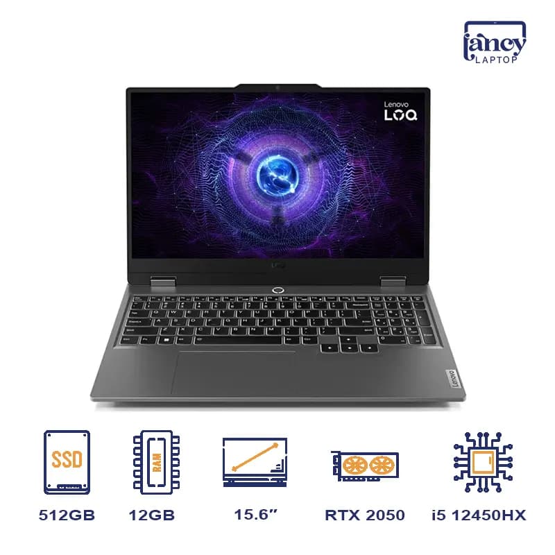لپ تاپ استوک 15.6 اینچی لنوو LOQ 15IAX9 Core i5-12450HX 12GB 512GB SSD RTX 2050 4GB 144Hz