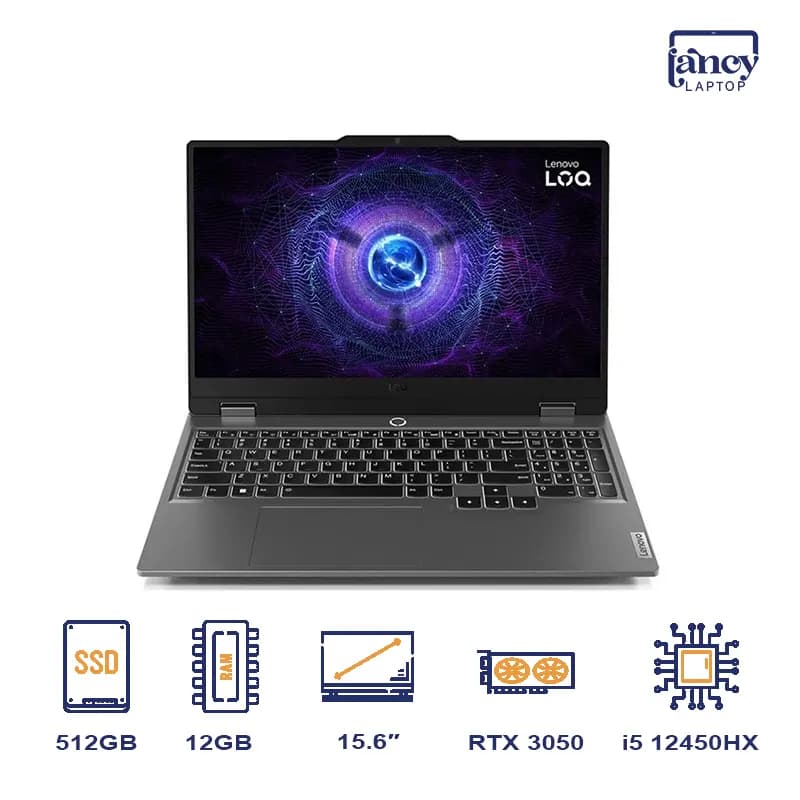 لپ تاپ استوک 15.6 اینچی لنوو LOQ 15IAX9 Core i5-12450HX 12GB 512GB SSD RTX 2050 4GB 144Hz — تصویر ۸