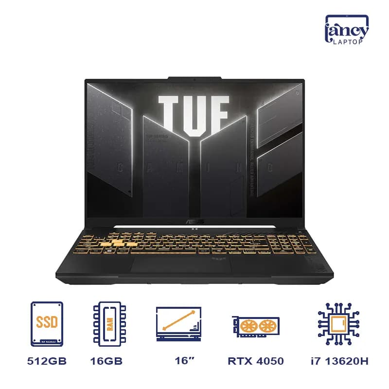 لپ تاپ استوک 16 اینچی ایسوس TUF Gaming F16 FX607VU Core i7-13620H 16GB 512GB SSD RTX 4050 6GB 144Hz