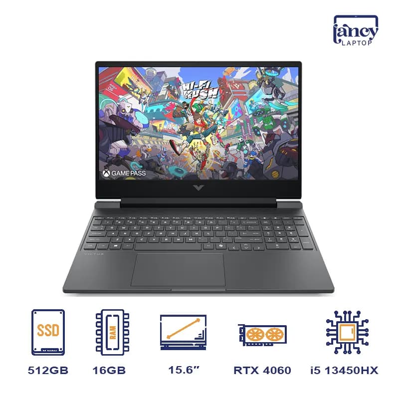 لپ تاپ استوک 15.6 اینچی اچ پی Victus 15 Core i5-13450HX 16GB 512GB SSD RTX 4060 8GB 165Hz