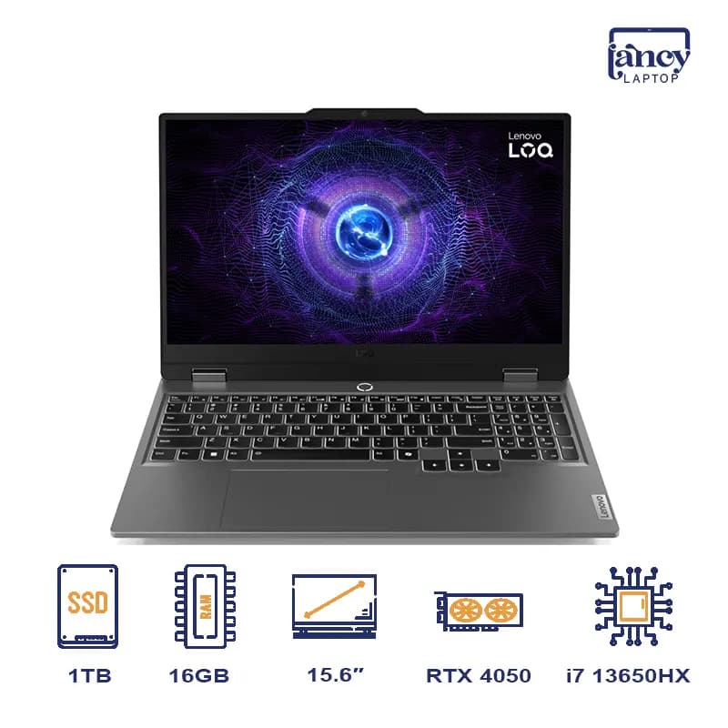 لپ تاپ استوک 15.6 اینچی لنوو LOQ 15IRX9 Core i7-13650HX 1TB SSD RTX 4050 6GB 144Hz