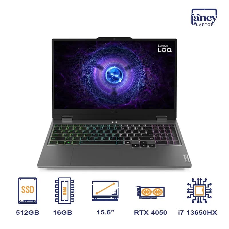 لپ تاپ اپن باکس 15.6 اینچی لنوو LOQ 15IRX9 Core i7-13650HX 16GB 512GB SSD RTX 3050 6GB 144Hz — تصویر ۹