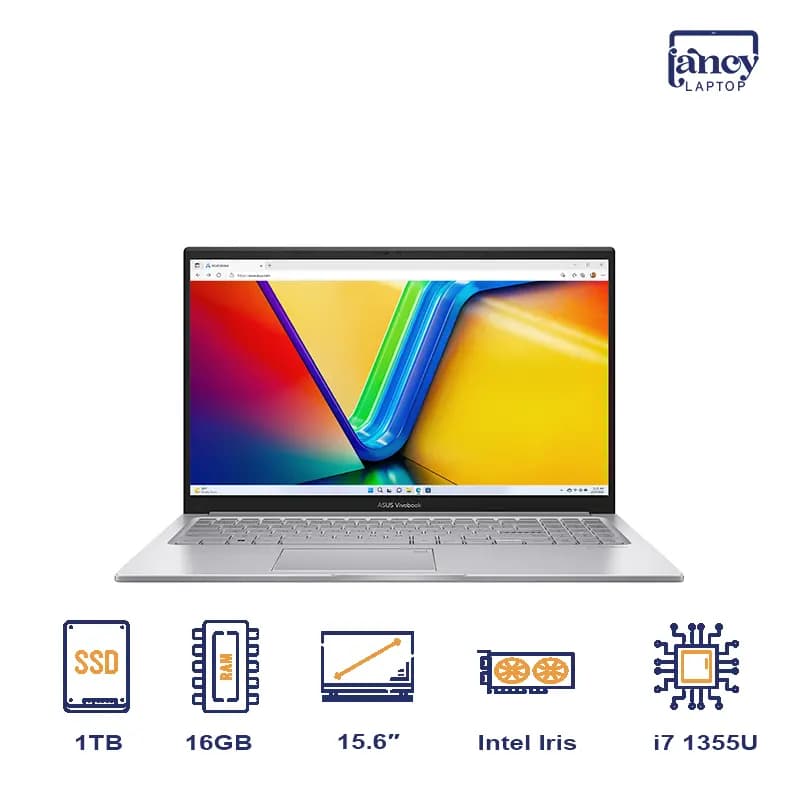 لپ تاپ استوک 15.6 اینچی ایسوس Vivobook 15 F1504V Core i7-1355U 16GB 1TB SSD Intel Iris Xe FHD IPS