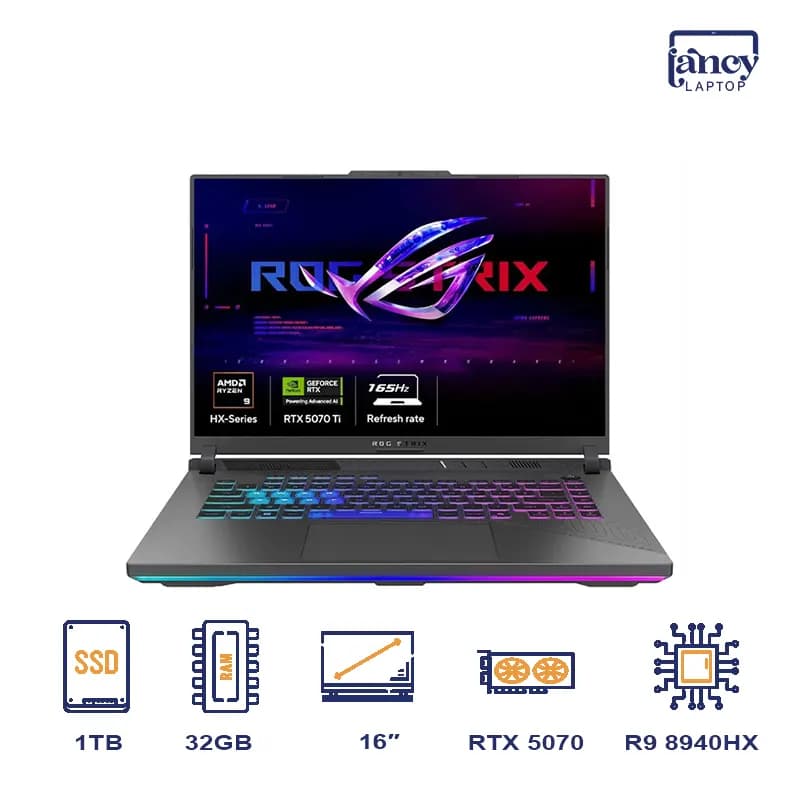 لپ تاپ اپن باکس 16 اینچی ایسوس ROG Strix G16 G614PR Ryzen 9 8940HX 32GB 1TB SSD RTX 5070 Ti 12GB WUXGA