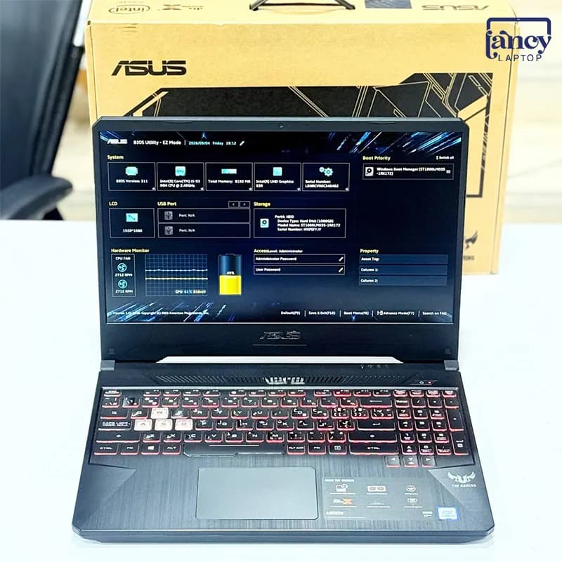 لپ تاپ استوک 15.6 اینچی ایسوس TUF FX505GT Core i5-9300H 8GB 256GB SSD 1TB HDD GTX 1650 4GB FHD IPS — تصویر ۶