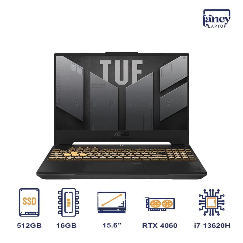 لپ تاپ استوک 15.6 اینچی ایسوس TUF Gaming F15 FX507VV Core i7-13620H 16GB 512GB SSD RTX 4060 8GB 144Hz