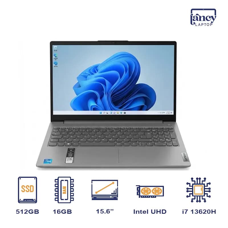 لپ تاپ اپن باکس 15.6 اینچی لنوو IdeaPad 3 Slim Core i7-13620H 16GB 512GB SSD Intel UHD Graphics FHD IPS
