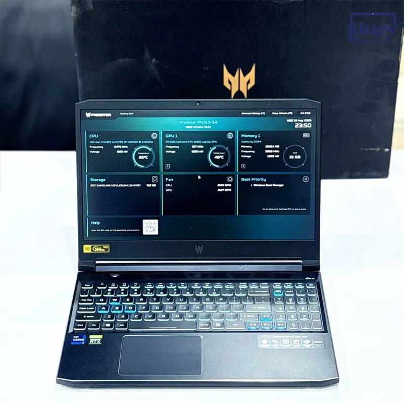 لپ تاپ استوک 15.6 اینچی ایسر Predator Helios 300 PH315-54 Core i9-11900H 16GB 512GB SSD RTX 3060 6GB 144Hz — تصویر ۳