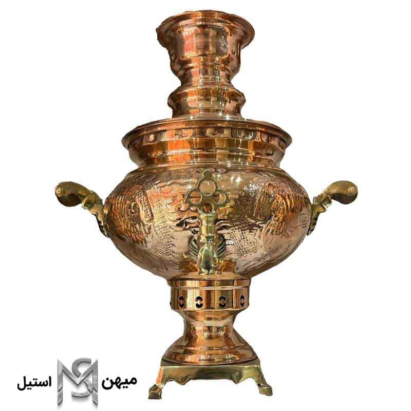 سماور زغالی 4 لیتری مسی