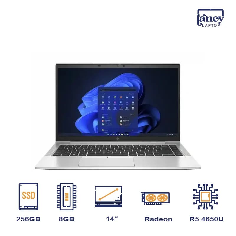 لپ تاپ استوک 14 اینچی اچ پی Elite 845 G7 Ryzen 5 Pro 4650U 8GB 256GB SSD AMD Radeon