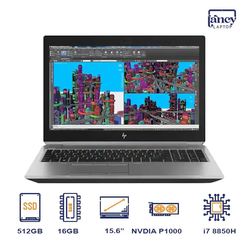 لپ تاپ استوک 15.6 اینچی اچ پی مدل ZBook 15 G5 i7-8850H 16GB DDR4 512GB SSD Quadro P1000 4GB