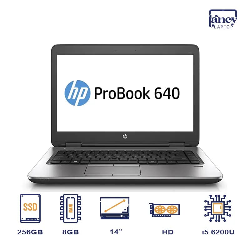 لپ تاپ استوک 14 اینچی اچ پی ProBook 640 G2 Core i5-6200U 8GB 256GB SSD HD