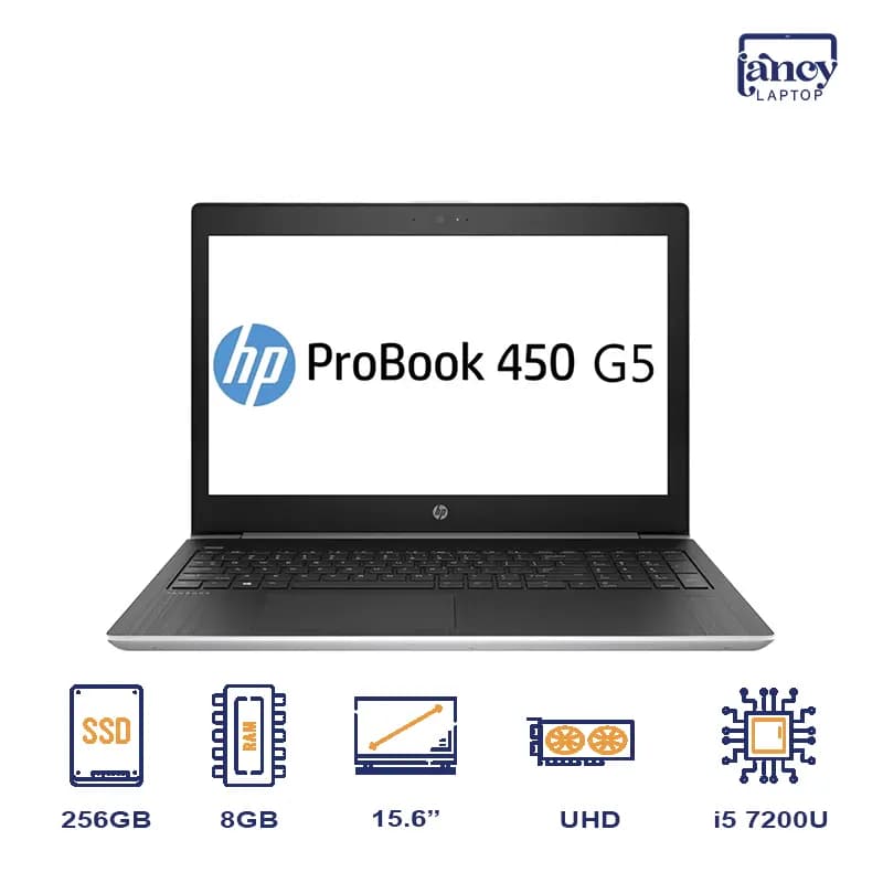 لپ تاپ استوک 15.6 اینچی اچ پی ProBook 450 G5 Core i5-7200U 8GB 256GB SSD UHD