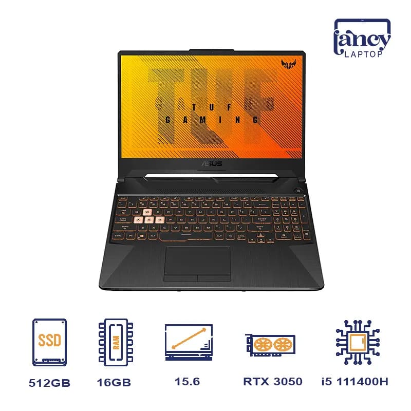 لپ تاپ استوک 15.6 اینچی ایسوس TUF Gaming FX506HC i5-11400H 16GB DDR4 512GB SSD RTX 3050 4GB FHD IPS 144Hz