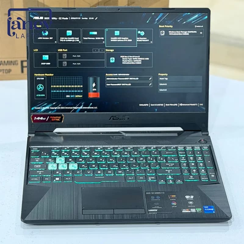 لپ تاپ استوک 15.6 اینچی ایسوس TUF Gaming FX506H i5-11400H 16GB DDR4 512GB SSD RTX 3050 4GB FHD — تصویر ۳