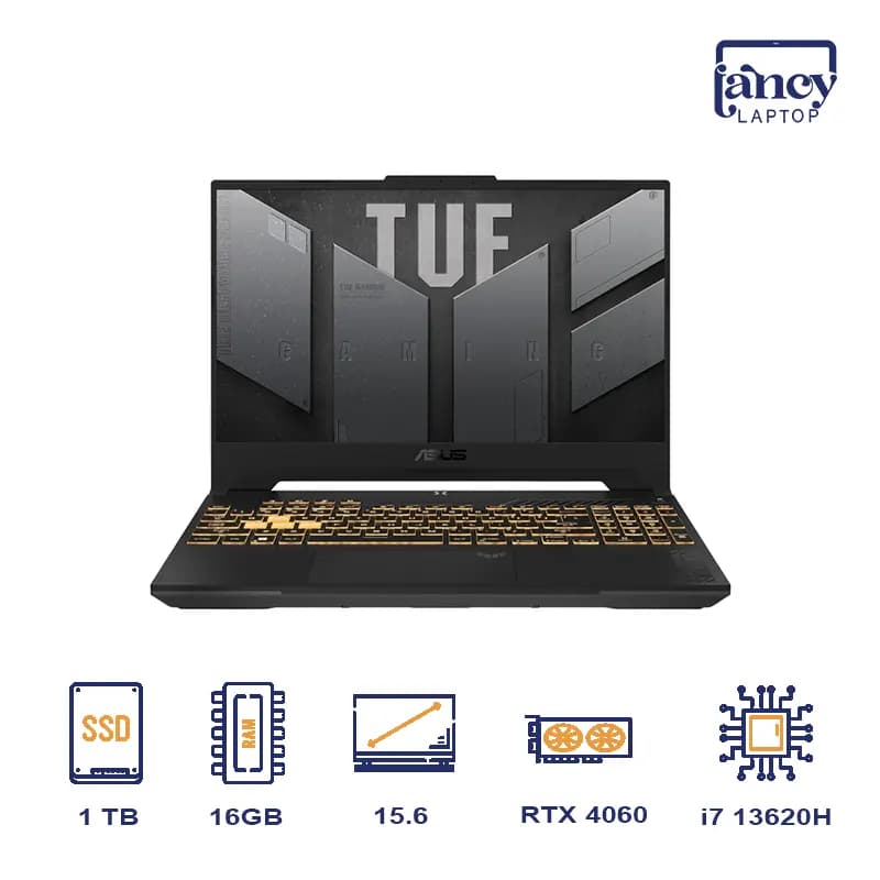 لپ تاپ استوک 15.6 اینچی ایسوس مدل TUF Gaming FX507VV i7-13620H 16GB DDR5 1TB SSD RTX 4060 8GB FHD 144Hz