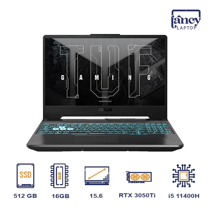 لپ تاپ استوک 15.6 اینچی ایسوس مدل TUF Gaming F15 FX506HE i5-11400H 16GB DDR4 512GB SSD RTX 3050 4GB FHD 144Hz