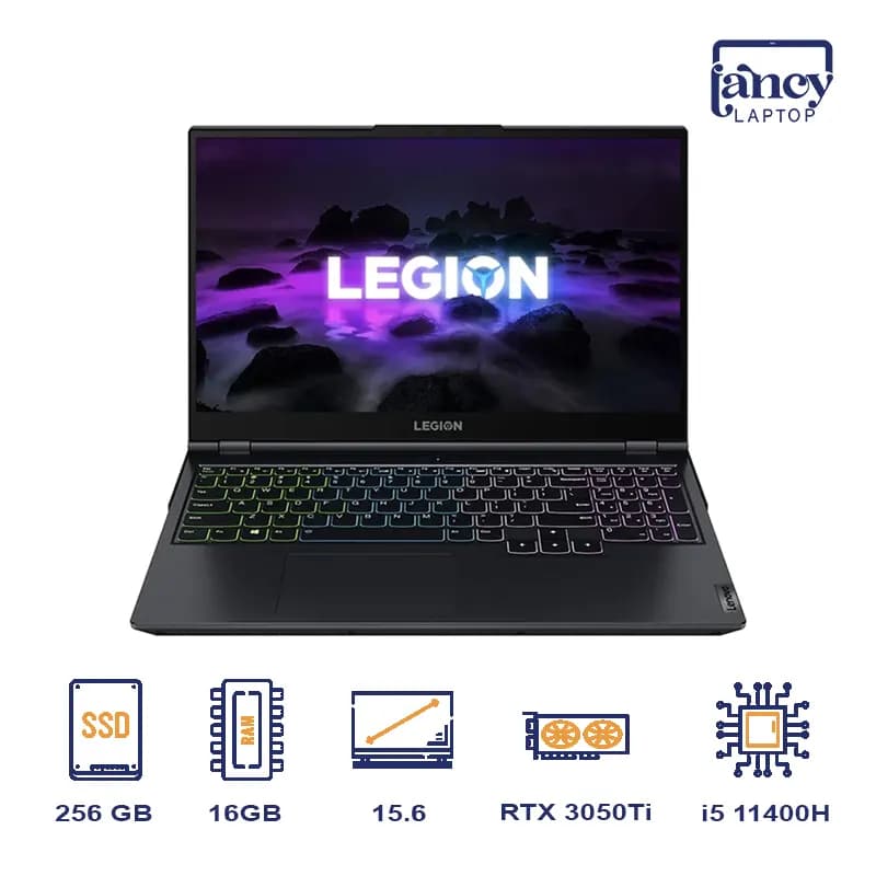 لپ تاپ استوک 15.6 اینچی لنوو مدل Legion 5 i5-11400H 16GB DDR4 256GB SSD RTX 3050 Ti 4GB FHD 144Hz