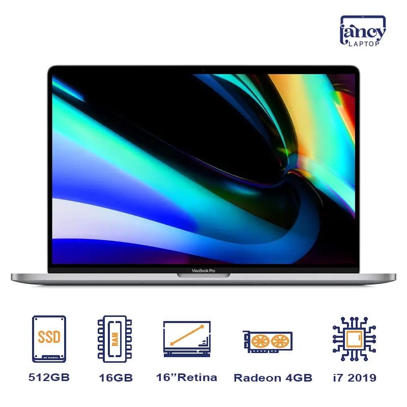 لپ تاپ استوک 16 اینچی اپل مدل MacBook Pro 2019 i7 16GB-DDR4 512GB-SSD 2K-Retina AMD-Radeon