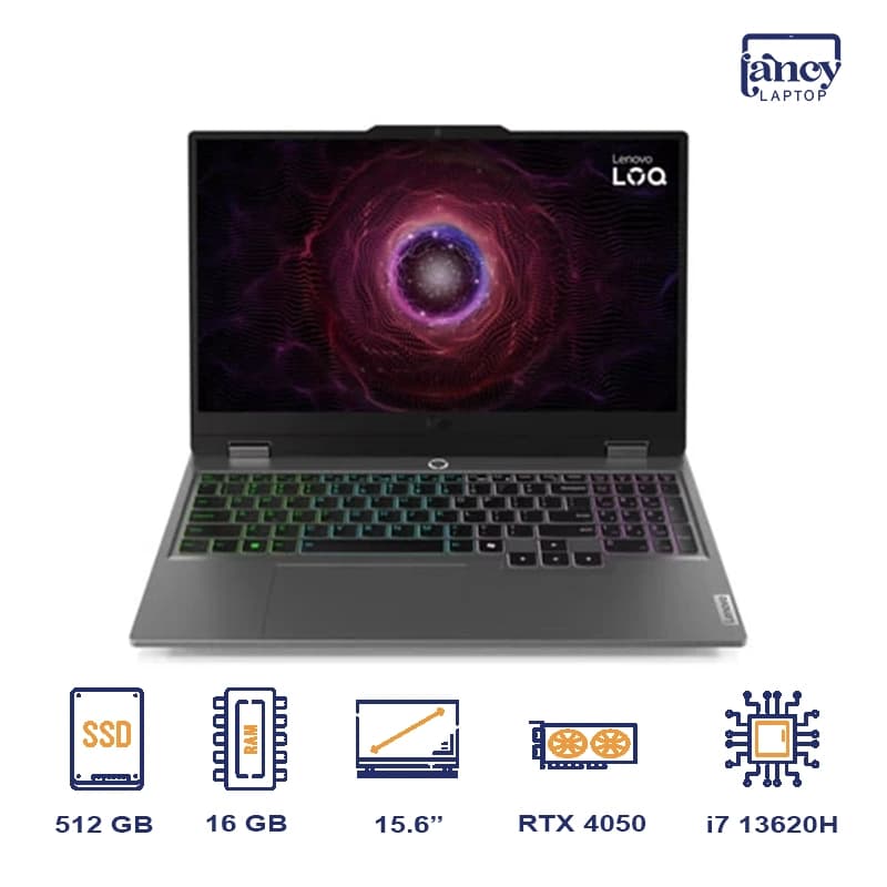 لپ تاپ اپن باکس 15.6 اینچی لنوو مدل LOQ 15 i7-13620H 16GB-DDR5 512GB-SSD RTX4060-8GB QHD-IPS