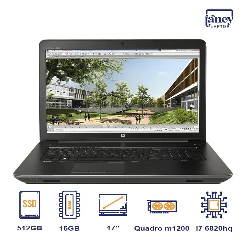 لپ تاپ استوک 17 اینچی اچ‌پی مدل ZBook Studio G3 i7-6820Hq 16GB-DDR4 512GB-SSD Quadro M1200-4GB FHD