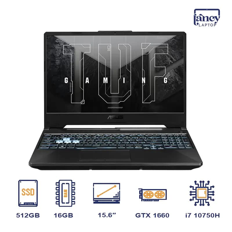 لپ تاپ استوک 15.6 اینچی ایسوس TUF Gaming FX506LU Core i7-10750H 16GB 512GB SSD GTX 1660 Ti 6GB FHD IPS 144Hz