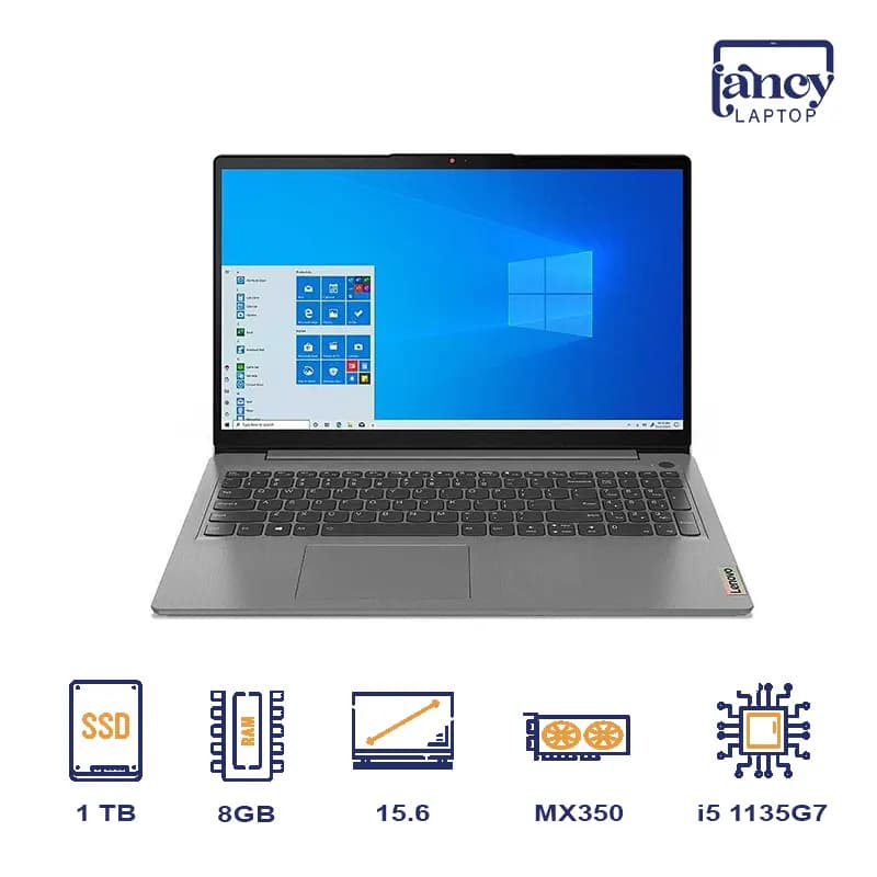 لپ تاپ استوک 15.6 اینچی لنوو مدل IdeaPad 3 Core i5 1135G7 8GB DDR4 1TB HDD MX350 2GB FHD