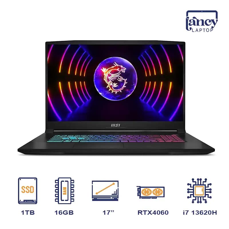 لپ تاپ استوک 17 اینچی ام اس آی مدل Katana 17 B13V i7-13620H 16GB DDR5 1TB SSD RTX 4060 8GB FHD 144Hz