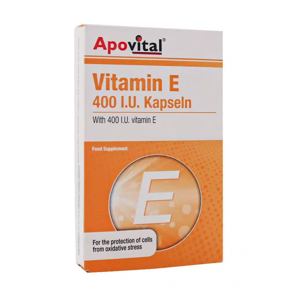 کپسول ژلاتینی نرم ویتامین E 400 آپوویتال بسته ۴۰ عددی - داروخانه آنلاین هلثامد
